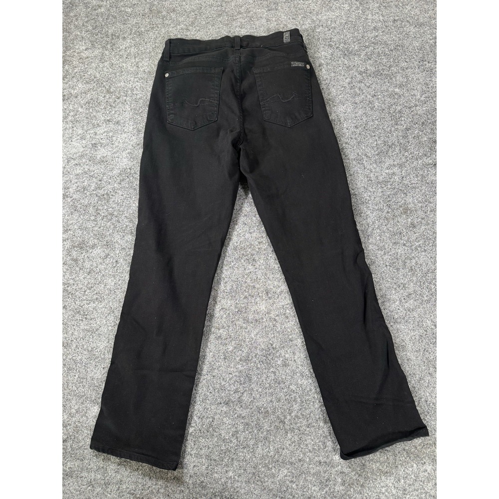 7 For All Mankind Women's Black Straight Leg Jeans Size 27 Blair - Picture 8 of 9